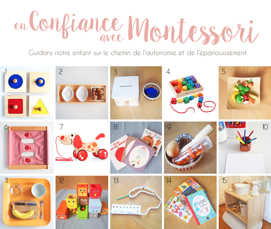 15 propositions de Matériel Montessori pour un enfant de 15 à 24