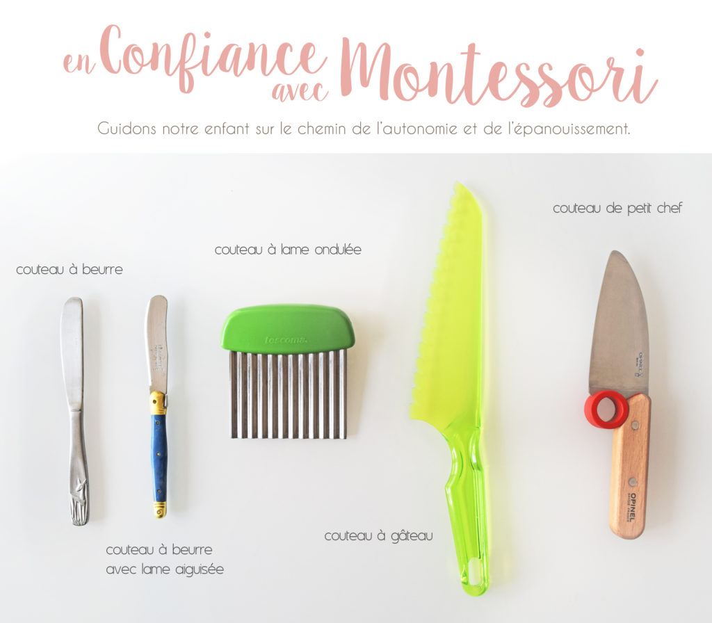 Montessori : Notre progression de couteaux pour enfants