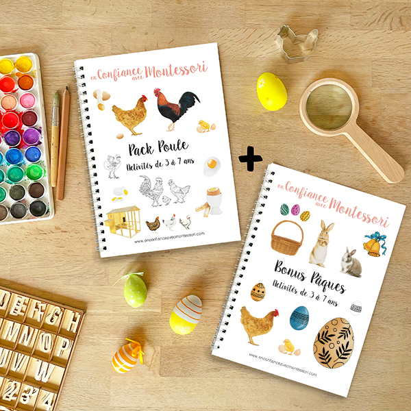 Pack d'inspiration Montessori sur la poule et sur paques