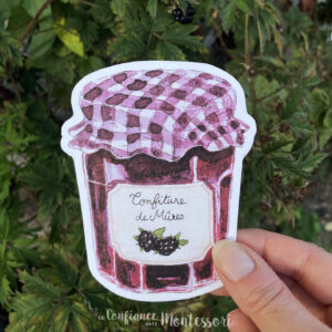 Carte découpée Pot confiture de mûres