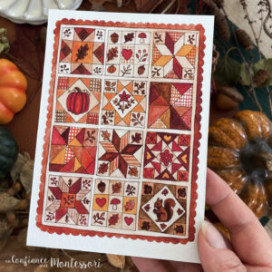 Carte A6 imprimée Plaid d’Automne