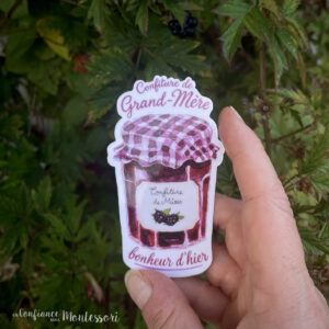 Gros sticker Pot confiture de mûres